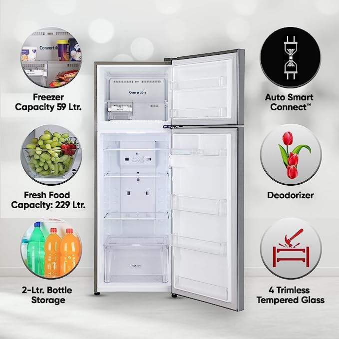 LG 288 L 2 Star Smart Inverter Frost-Free Double Door Refrigerator (GL-S322SPZY, Shiny Steel, Convertible) LG 288 L 2 Star Smart Inverter Frost-Free Double Door Refrigerator (GL-S322SPZY, Shiny Steel, Convertible)
